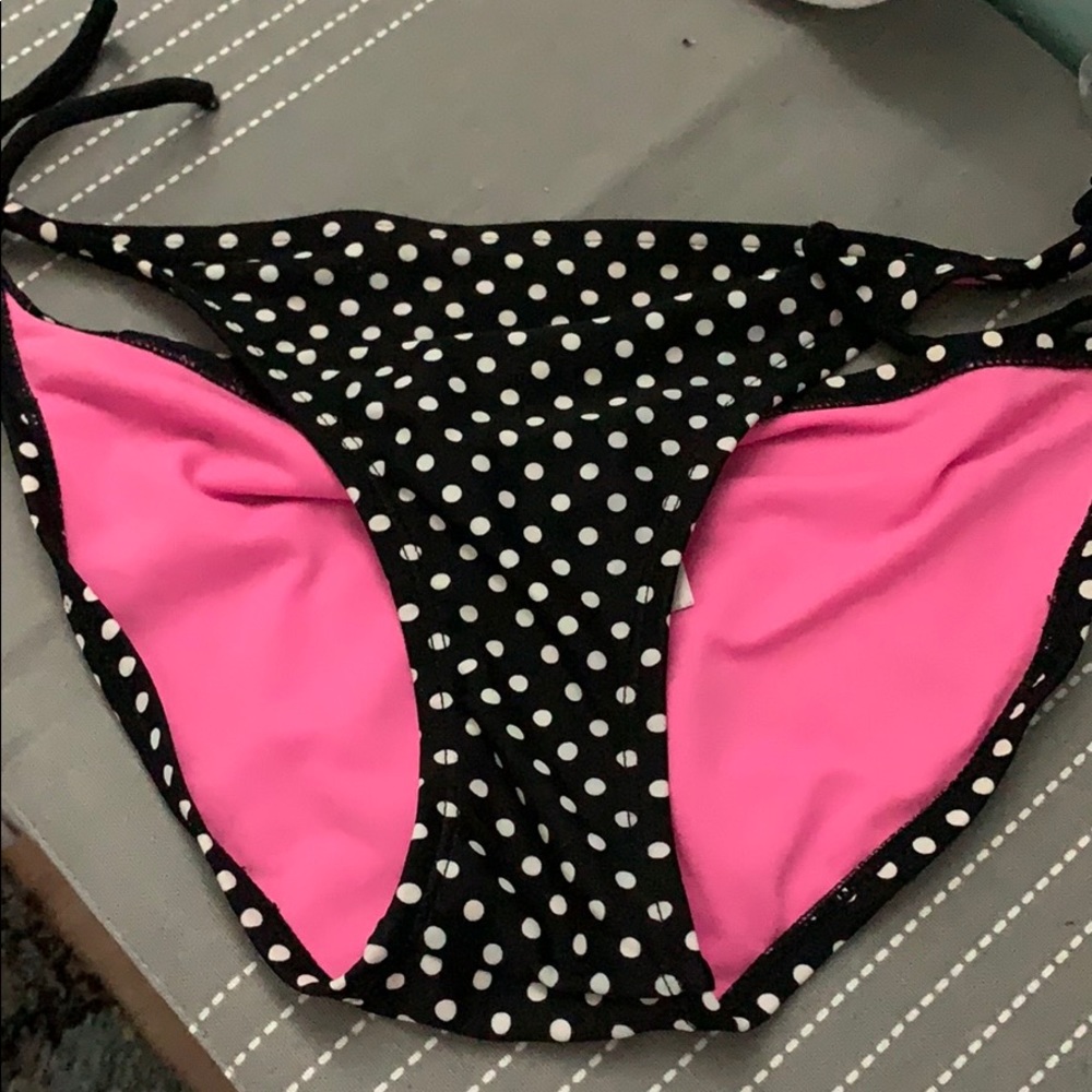 Black and white polka dot bikini bottoms